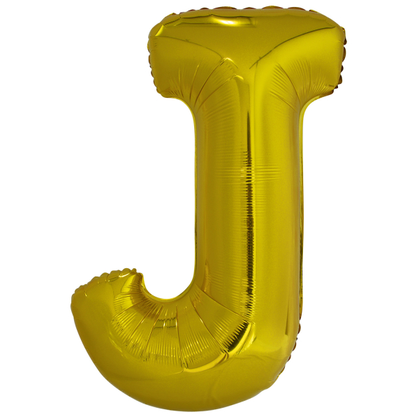Folienballon SuperShape Buchstabe J Gold  84 cm x 58 cm