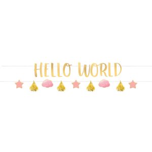 Partyketten-Set Oh Baby Girl Papier 2-teilig 176,8 x 17,8 cm