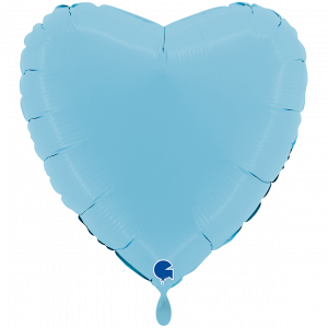 Folienballon "Herz" Pastell Blau 91cm
