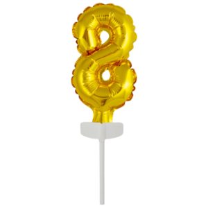 Micro Size Zahl 8 Gold Folienballon