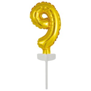 Micro Size Zahl 9 Gold Folienballon