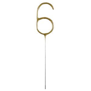 Wunderkerze Zahl 6 Gold