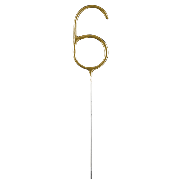 Wunderkerze Zahl 6 Gold