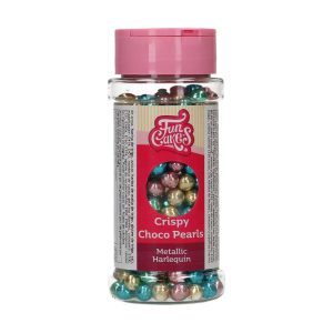 FunCakes Knusprige Choco Perlen – Metallic Harlequinn 60g