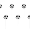 6 Fußball Tortenkerzen, 2,5cm