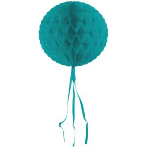 Wabenfächerballon Rund Türkis – 30 cm
