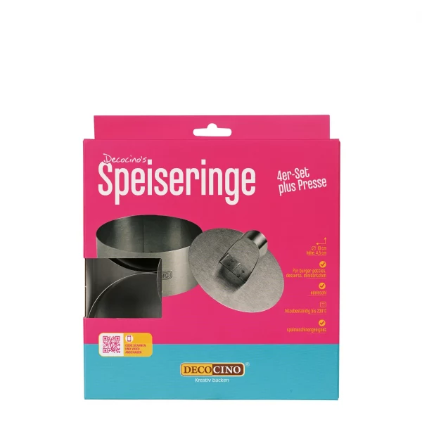 Speiseringe 4er-Set mit Presse