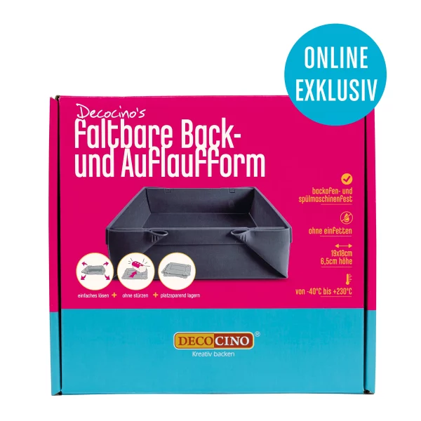 Faltbare Back- und Auflaufform 19x18x6,5 cm