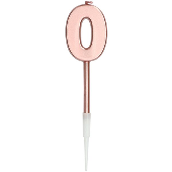 Kerze "0" rosegold