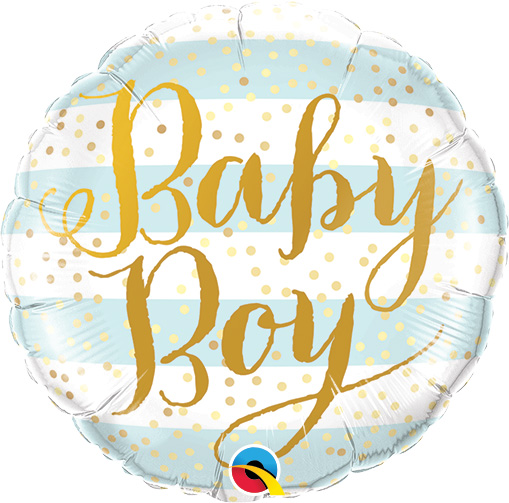 Folienballon Mini Shape Baby Blue Stripes