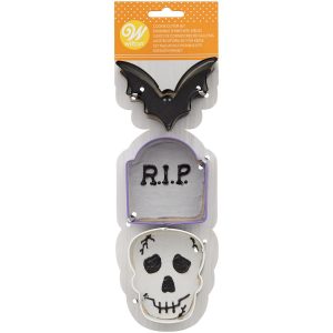Wilton Ausstechformen Fledermaus-Grabstein-Totenkopf Set/3