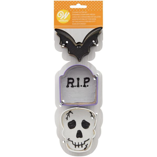 Wilton Ausstechformen Fledermaus-Grabstein-Totenkopf Set/3