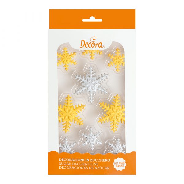 Decora Schneeflocken silber/gold 9 Stück