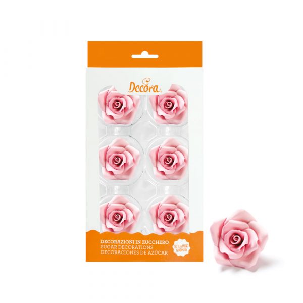0500361 Decora Rosen groß rosa 6 Stück