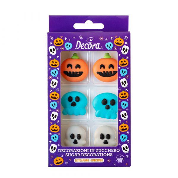 Decora Halloween-Zuckerkürbisse und Totenköpfe