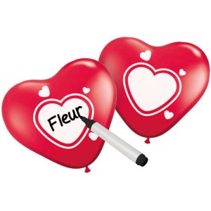 Herzballons zum Beschriften - 6 Stück