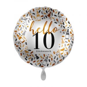 Folienballon "hello 10" 43cm