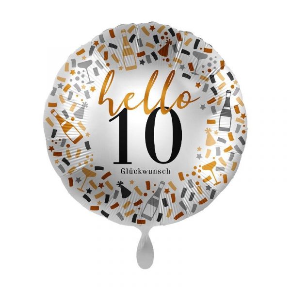 Folienballon "hello 10" 43cm
