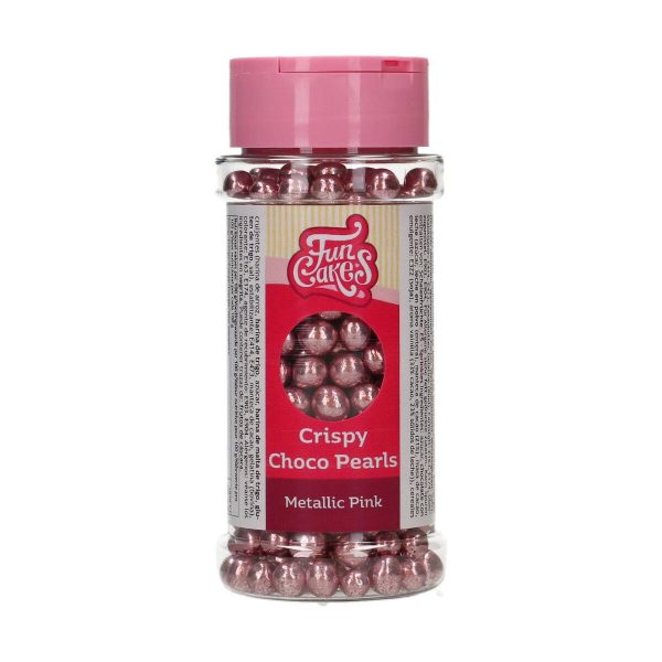 10000_F53400_1 FunCakes Knusprige Choco Perlen - Metallic Pink 60g