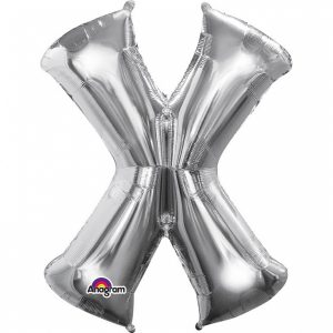 Folienballon SuperShape Buchstabe X Silber, 68cm x 88cm