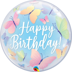 Qualatex Single Bubble Birthday Soft Butterflies