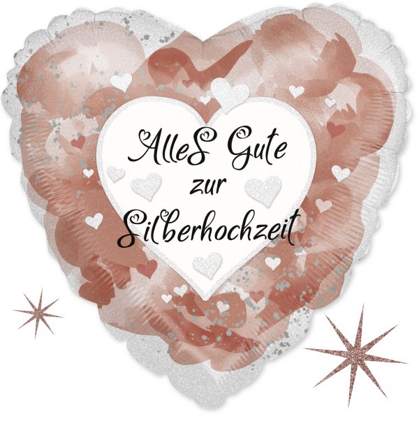 Folienballon 25 Hochzeitstag "Alles Gute zur Silberhochzeit"