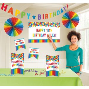 Deko-Set Birthday Accessories - Primary Rainbow Personalize 11-teilig