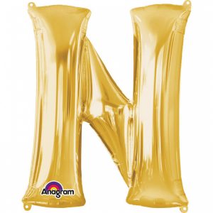 Folienballon SuperShape Buchstabe N Gold, 60cm x 81cm