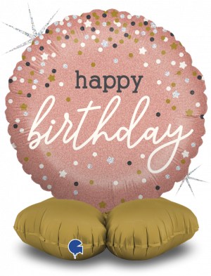 Stand Up Rose Gold Confetti B-Day