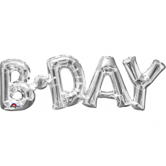 Folienballon SuperShape "BDay" Silber