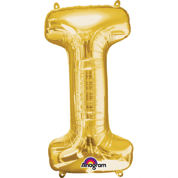 Folienballon SuperShape Buchstabe I Gold, 45cm x 81cm