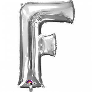 Folienballon SuperShape Buchstabe F Silber, 53cm x 81cm
