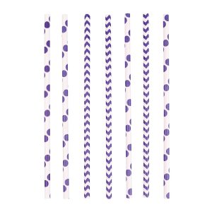 Papier Trinkhalme 19,5cm lila 24Stk