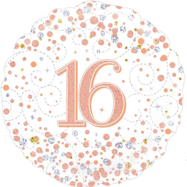 Folienballon - White & Rose Gold Holographic 45,7cm