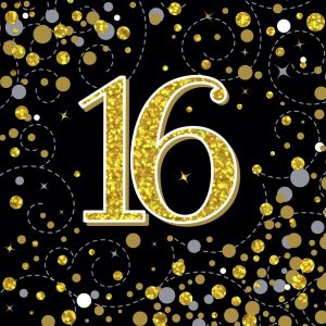 Servietten H.B. "16" Sparkling Fizz Black & Gold