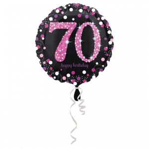Folienballon "Sparkling Birthday 70" Pink , 43 cm
