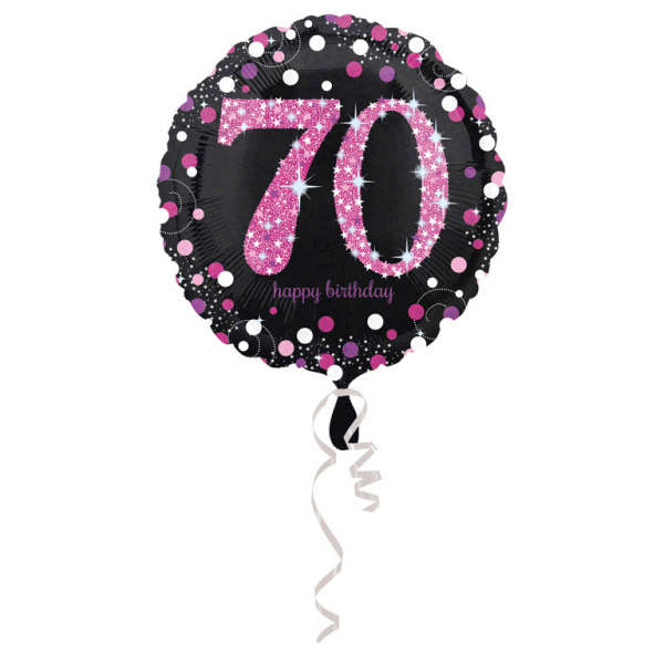 Folienballon "Sparkling Birthday 70" Pink , 43 cm