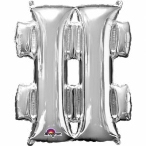 Folienballon Air-Filles "Hashtag-Symbol" silber