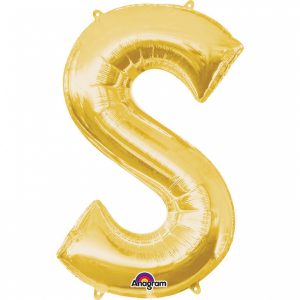 Folienballon SuperShape Buchstabe S Gold, 53cm x 88cm