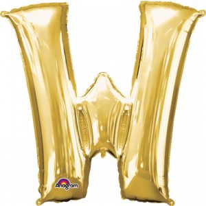 Folienballon SuperShape Buchstabe W Gold, 71cm x 83cm