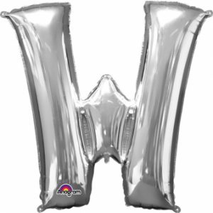 Folienballon Air-Filled "W" silber