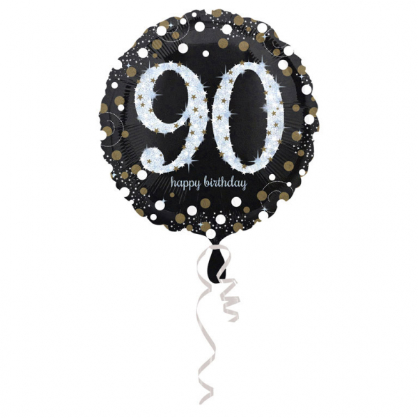 Folienballon "Sparkling Birthday 90" , 43 cm