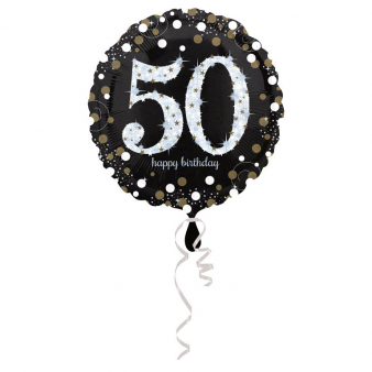 Folienballon Sparkling Birthday 50