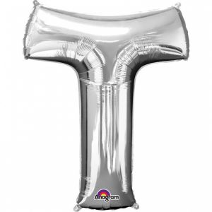 Folienballon SuperShape Buchstabe T Silber, 66cm x 81cm