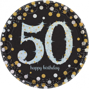 Pappteller 50 Sparkling Celebration