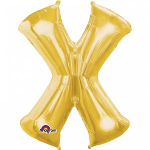 Folienballon SuperShape Buchstabe X Gold, 68cm x 88cm