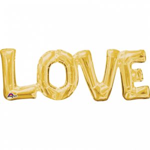 Folienballon Air-Filled "LOVE" Gold 63x22cm