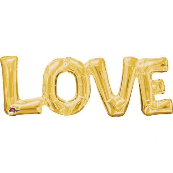 Folienballon Air-Filled "LOVE" Gold 63x22cm