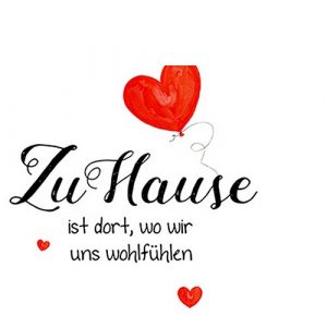 20 kleine Cocktailservietten Zu Hause - Wohlfühlen 25x25cm