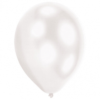 5 Latexballons LED weiß 27,5 cm/11''